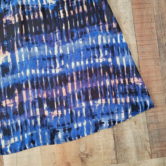 BB Dakota Aubree Blue Multi Color Halter Tank Dress - Picture 5 of 15